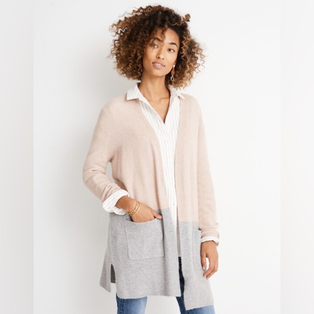 Madewell Kent Colorblock Cardigan Sweater